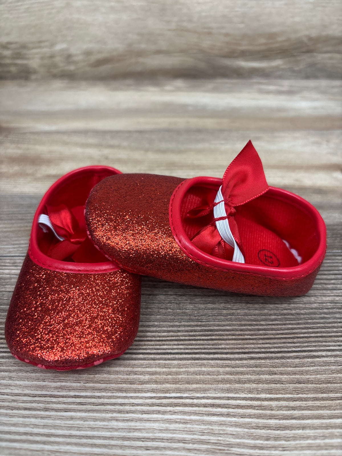 myppgg Soft Sole Glitter Mary Jane Shoes Red sz 3c