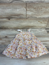 Rabbit + Bear Organic Floral Tiered Dress Beige sz 2T