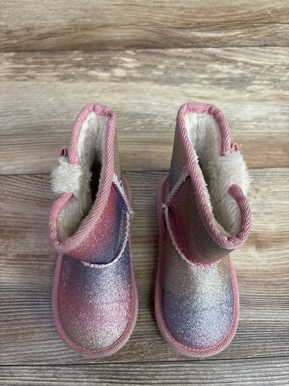 Krabor Glitter Faux Fur Winter Boots Pink sz 8c