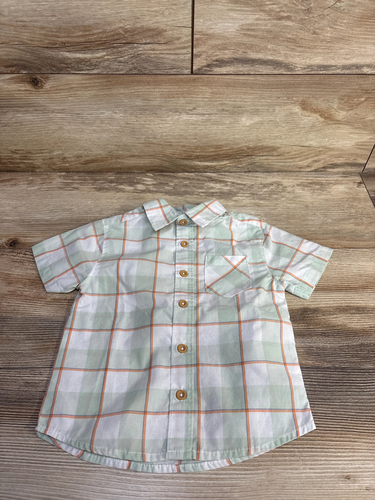 Mick Mack Plaid Button Up Shirt Green sz 4T