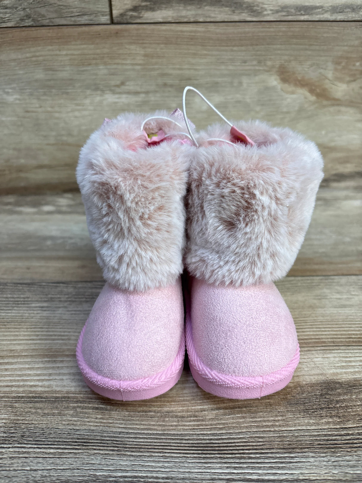 NEW First Steps by Stepping Stone Faux Fur Boots, Pink sz 3c