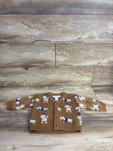 H&M Dogs Jacquard Knit Wool Cardigan Tan sz 6m