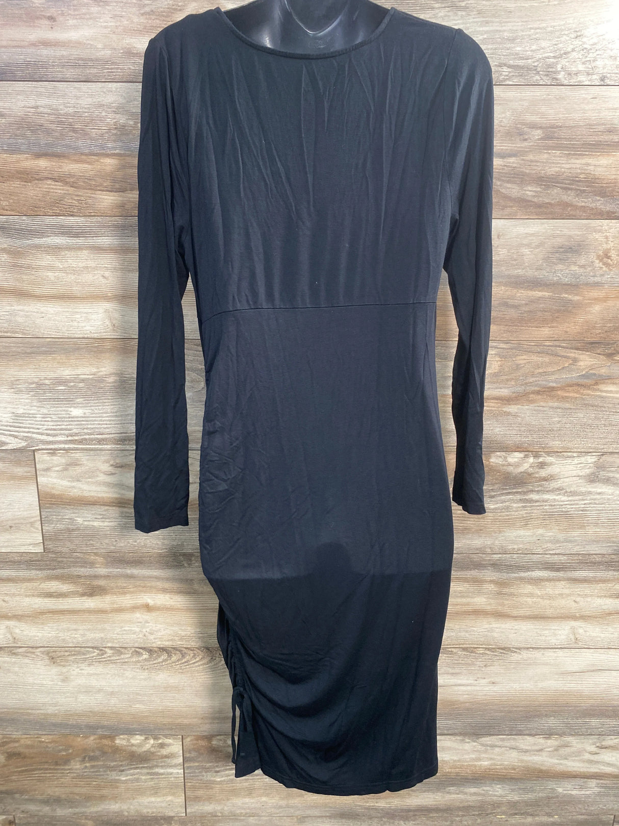 Isabel Maternity Ruched Drawstring Dress Black sz XL