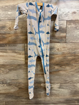 Kickee Pants Bamboo Shark Zippered Footie Beige sz 18-24m
