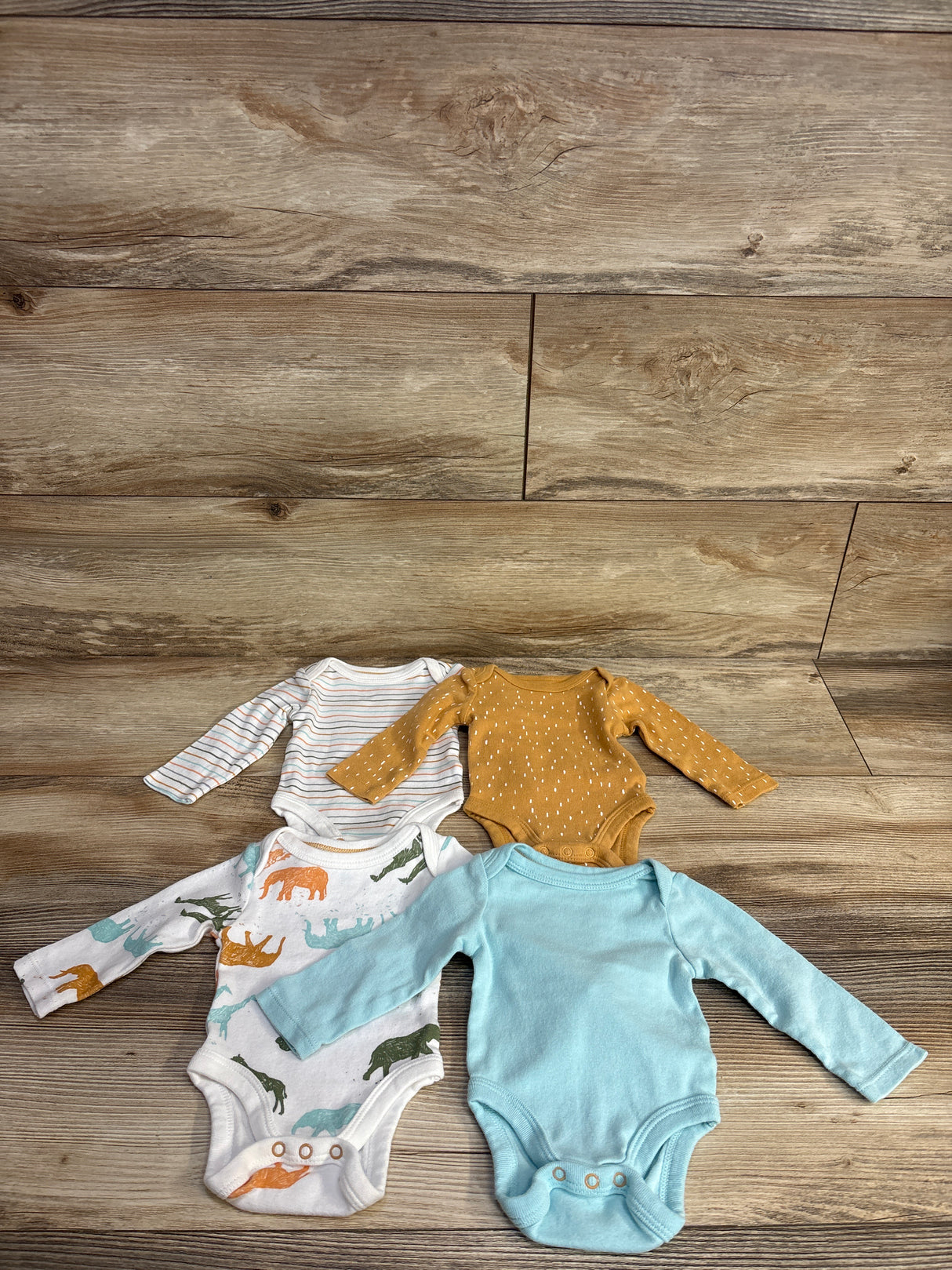 Cloud Island 4pk Long Sleeve Bodysuits White sz NB