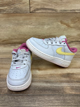 Nike Force 1 TD 'Grey Citron Fuchsia' Sneakers sz 9c
