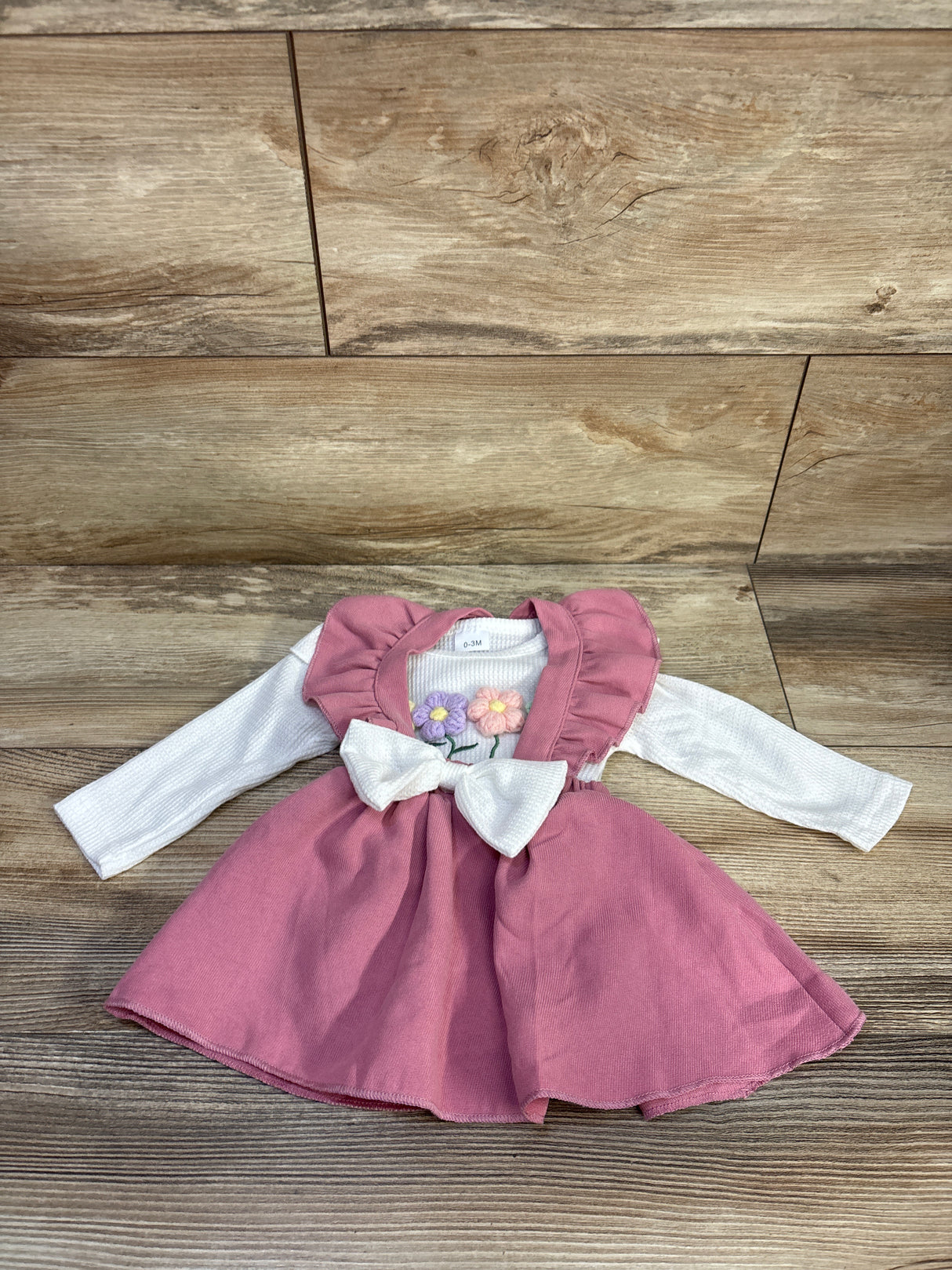 2pc Skirtall & Crocheted Flower Bodysuit White sz 0-3m