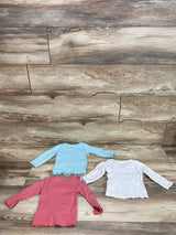 Carter's 3pk Side Snap Pointelle Shirts Pink/Grey/Blue sz 9m