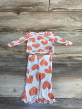 Cat & Jack 2pc Ribbed Heart Print Shirt & Pants Set White sz 0-3m