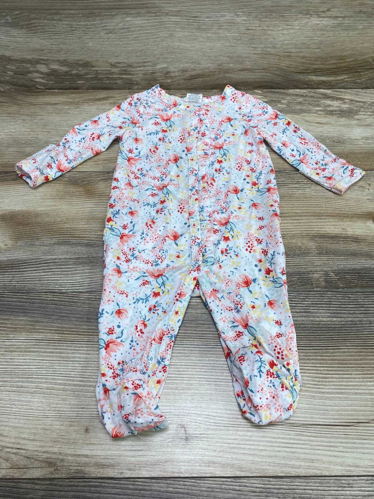 Starting Out Floral Ruffle Footie White sz 6m