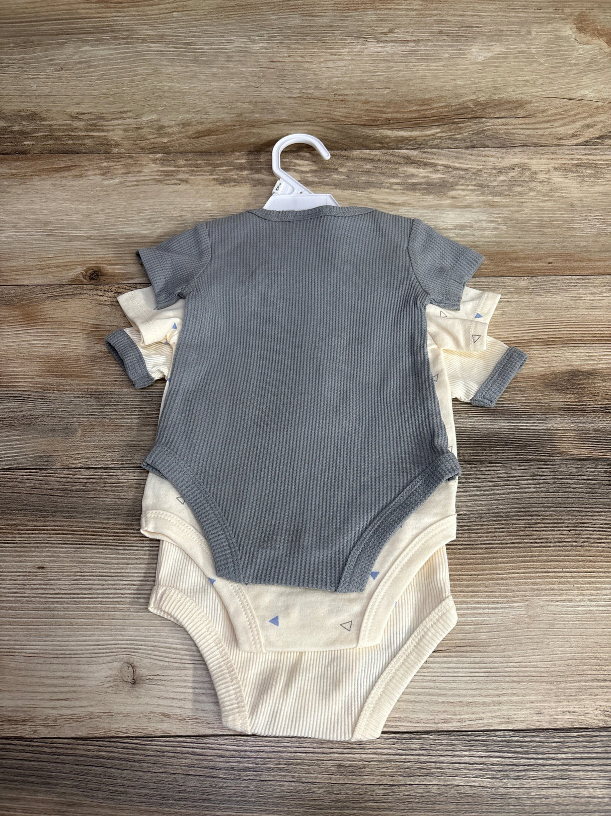 NEW Mario Lopez 3pk Waffle Knit Polo Bodysuit Set Cream sz 3-6m