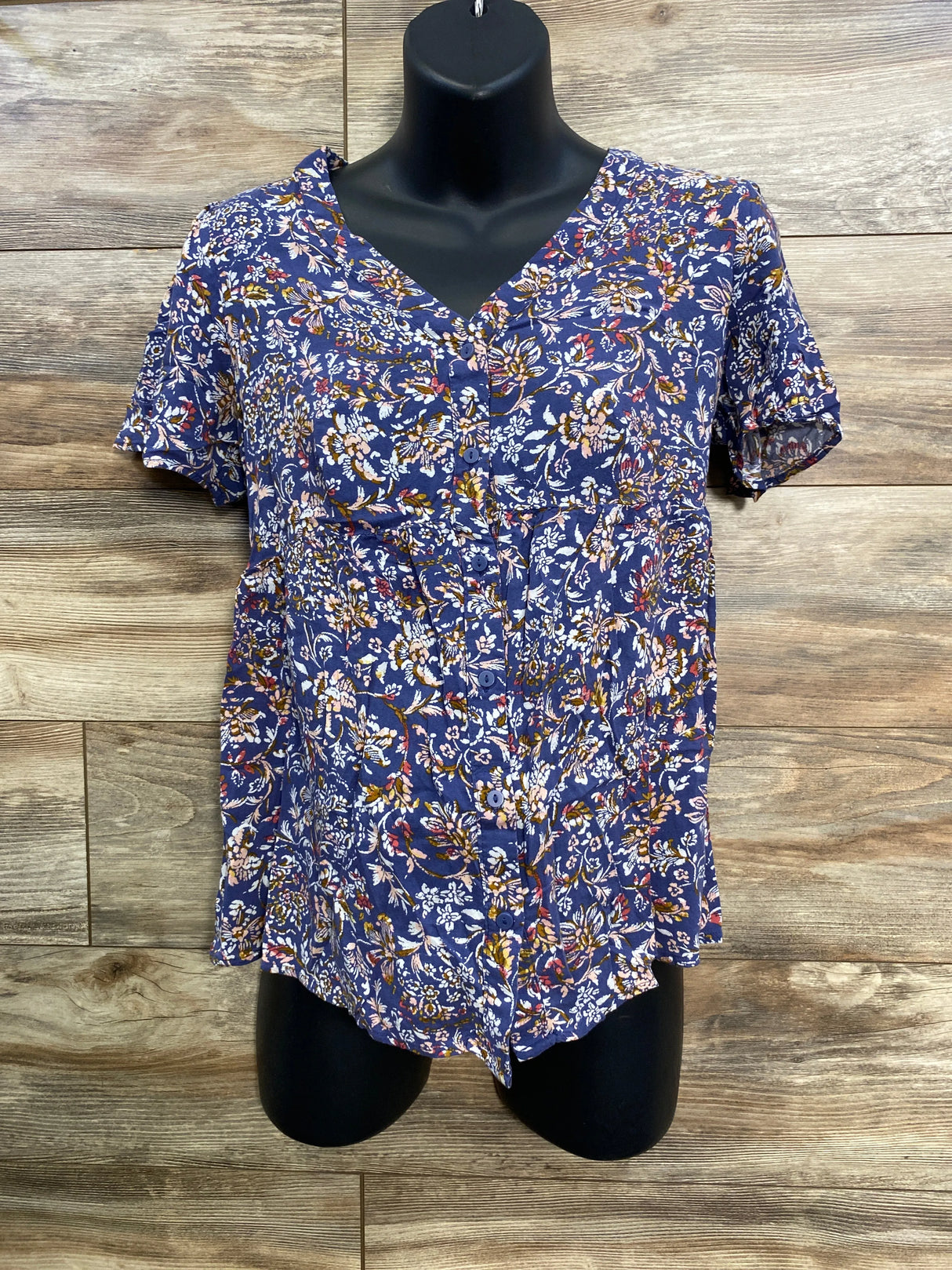 Isabel Maternity Floral Top Blue sz Medium