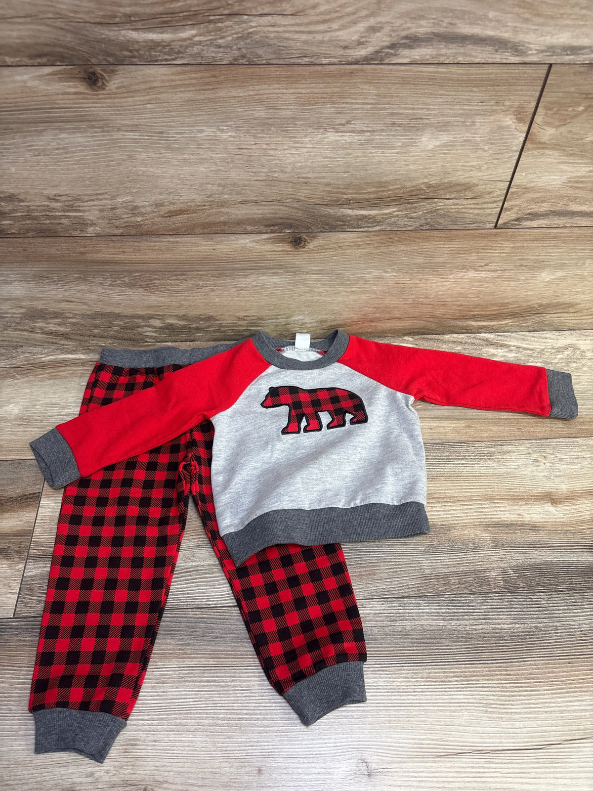 Baby Essentials 2pc Embroidered Pullover Sweatshirt & Pants Set Red sz 24m