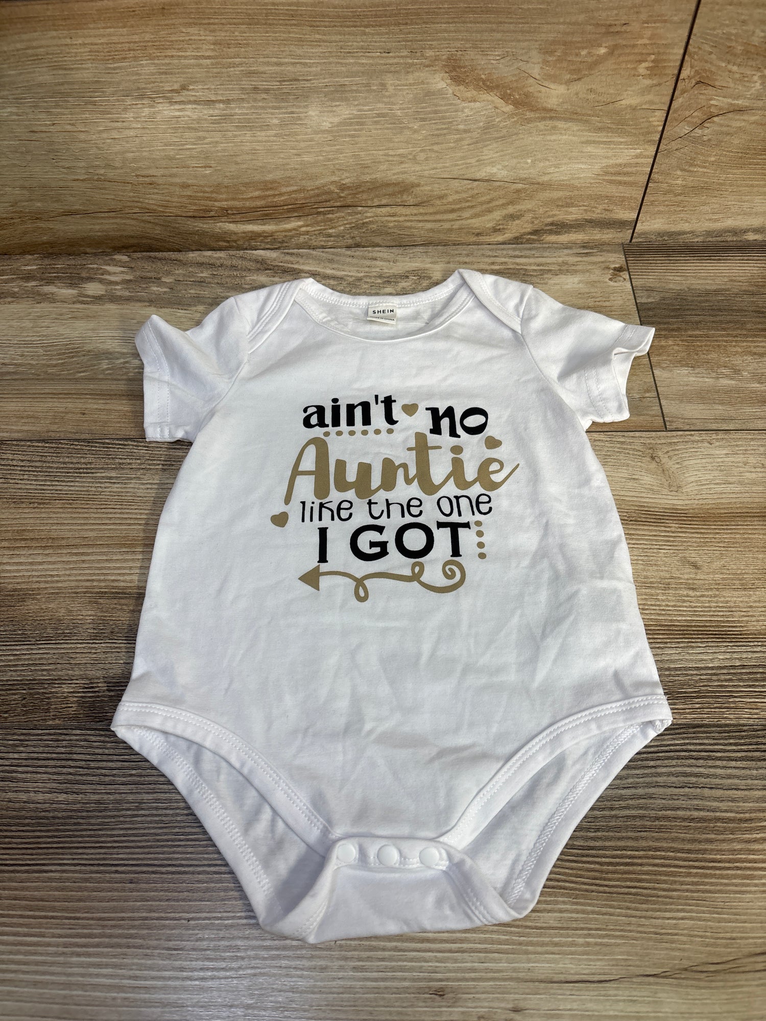 Shein Ain't No Auntie Like The One I Got Bodysuit White sz 12-18m