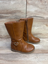 Children's Place Heart Buckle Tall Boots, Brown sz 7c