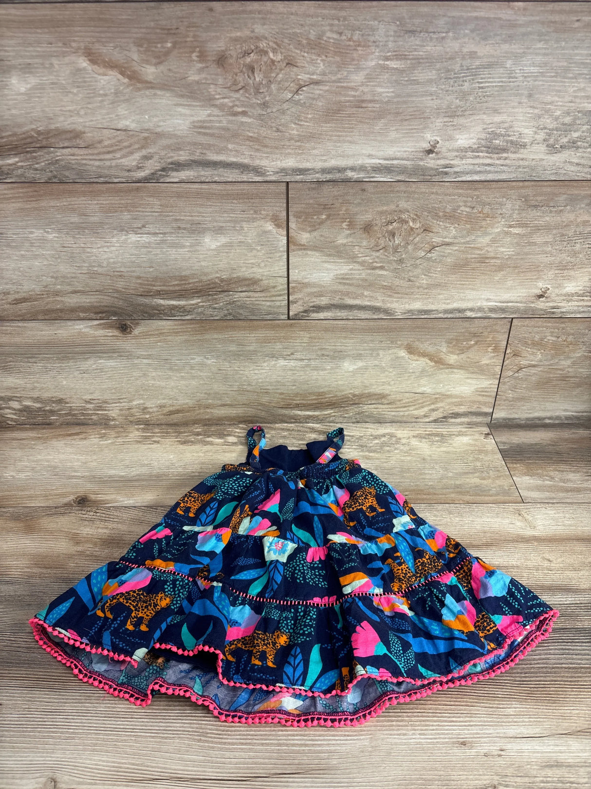 Cat & Jack Floral Tiered Tank Dress Navy sz 18m