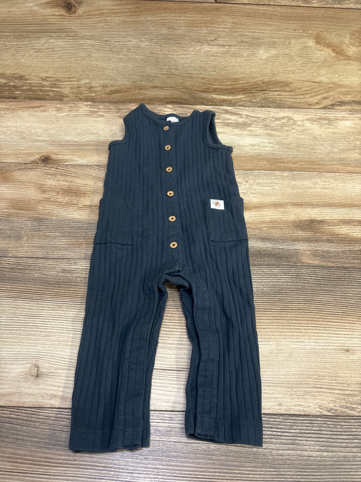 Carter's Ribbed Button-Front Sleeveless Jumpsuit Blue sz 9m