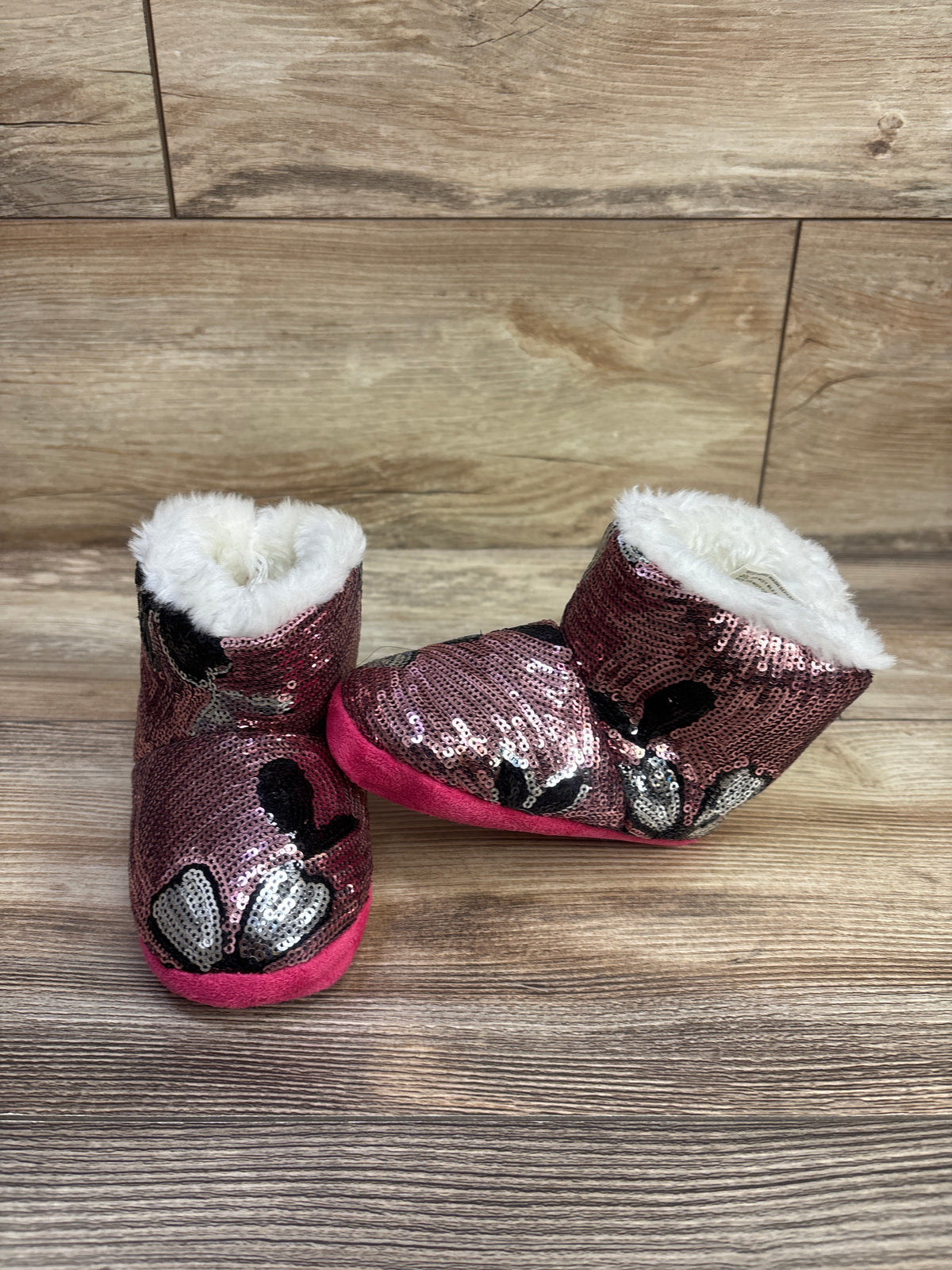 Blazin Roxx Western Diana Pink Flower Sequin Boot Slippers Pink sz 6-7c