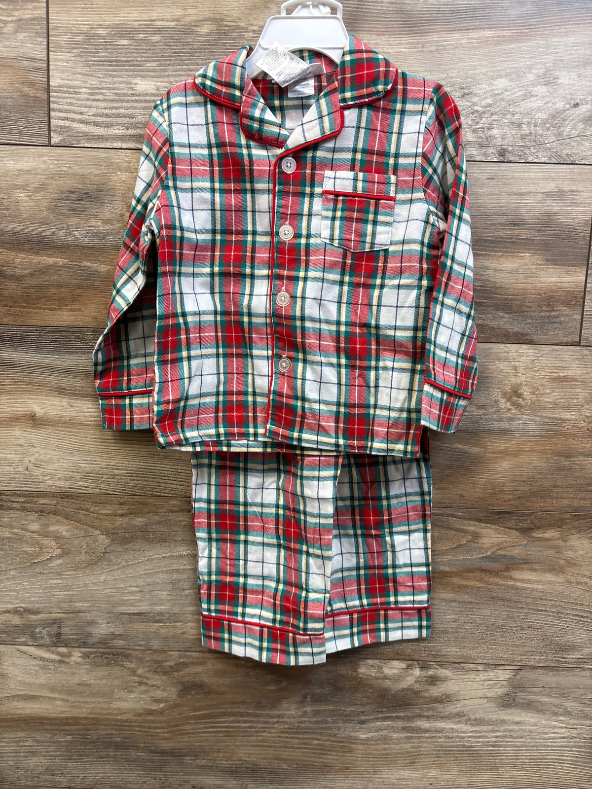 NEW Sainteve 2pc Plaid Pajama Set Red sz 3T