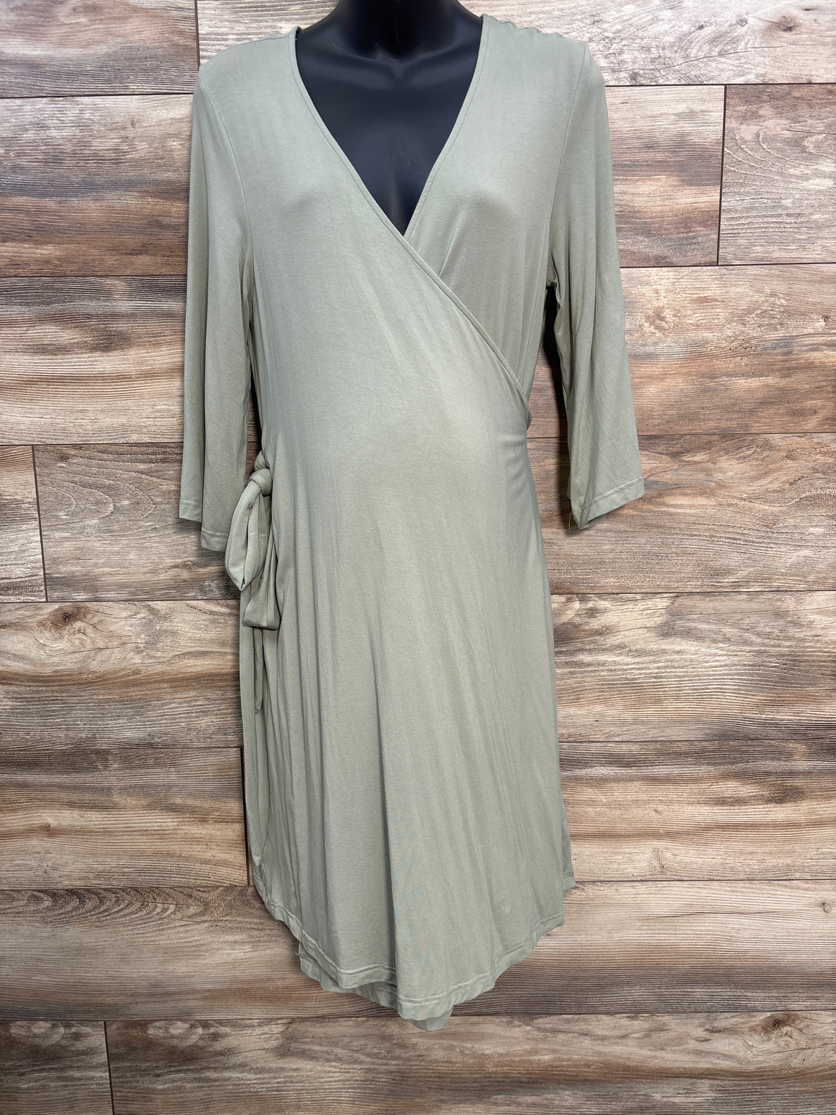 Caden Lane Bamboo Knit Maternity Robe in Moss Small-Large