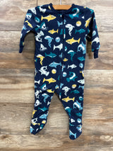 Jumping Beans Shark Print Blanket Sleeper Navy sz 12m