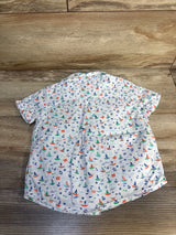 Children's Place Button Down Sailboat Shirt White sz 12-18m