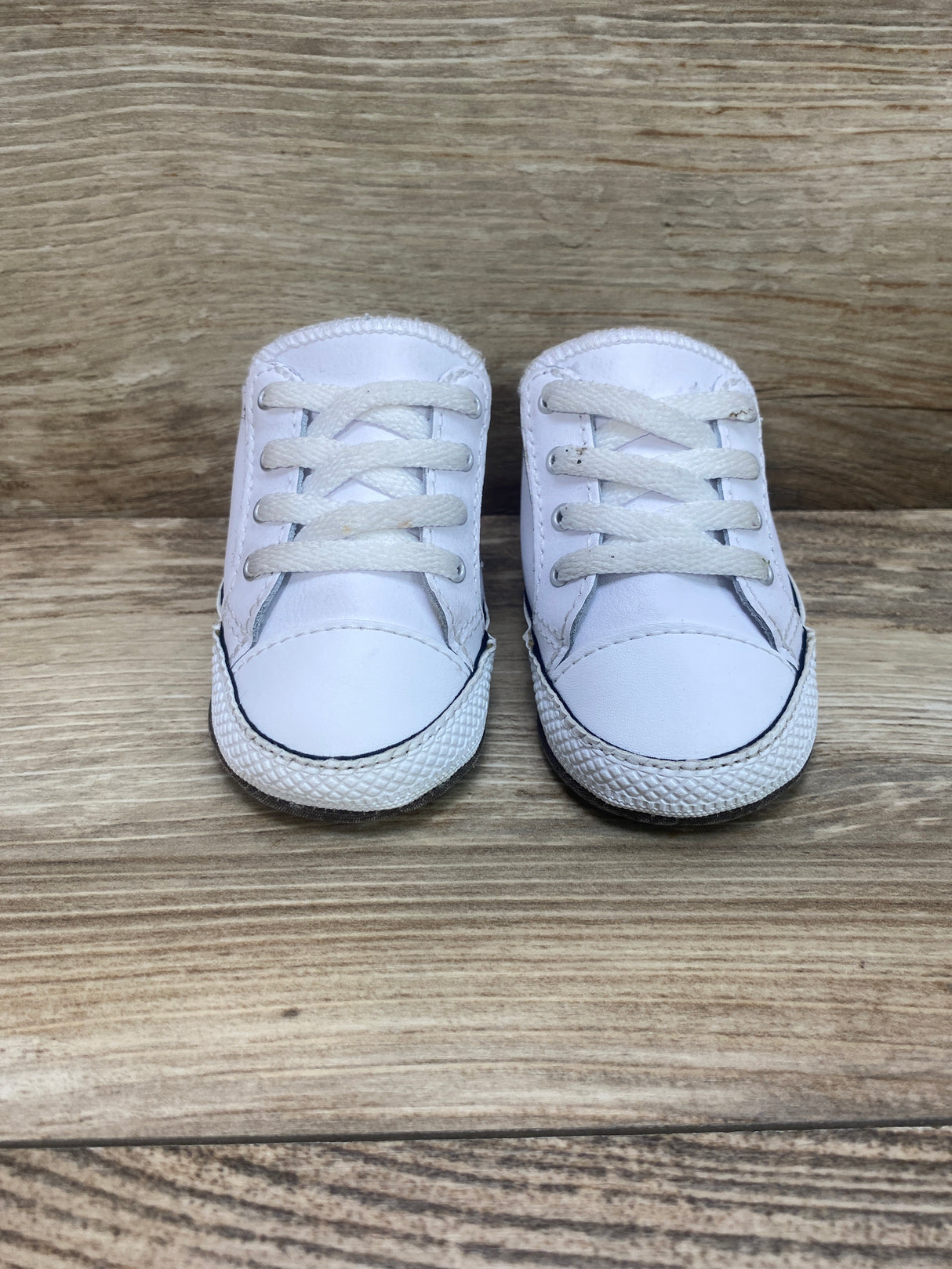 Converse All Star Leather Cribsters White Sz 3c