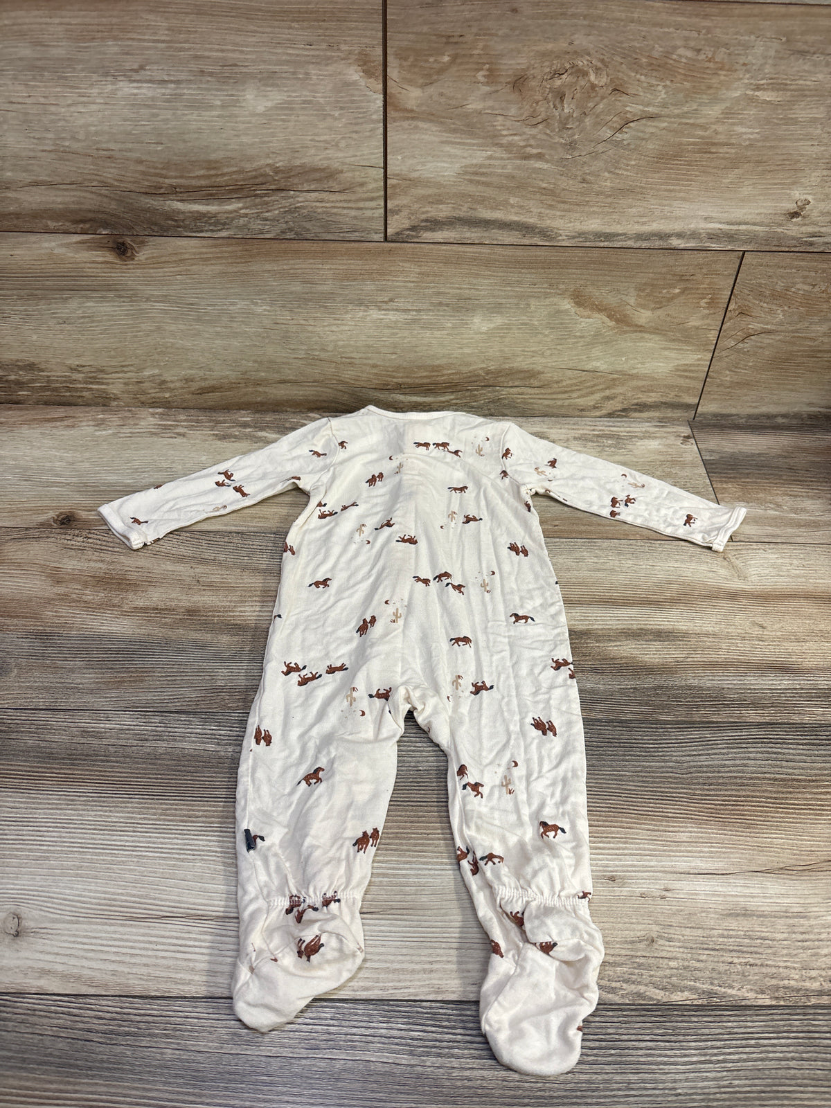 Modern Moments Horse Print Viscose Sleeper Ivory sz 3-6m