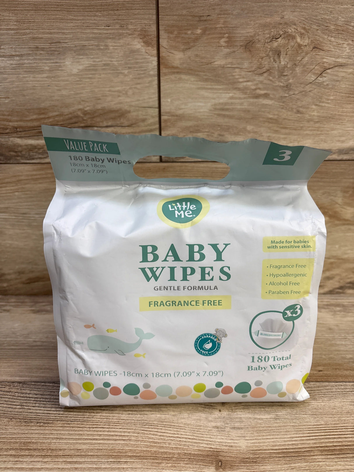NEW Little Me Fragrance Free Baby Wipes, Value Pack 180ct