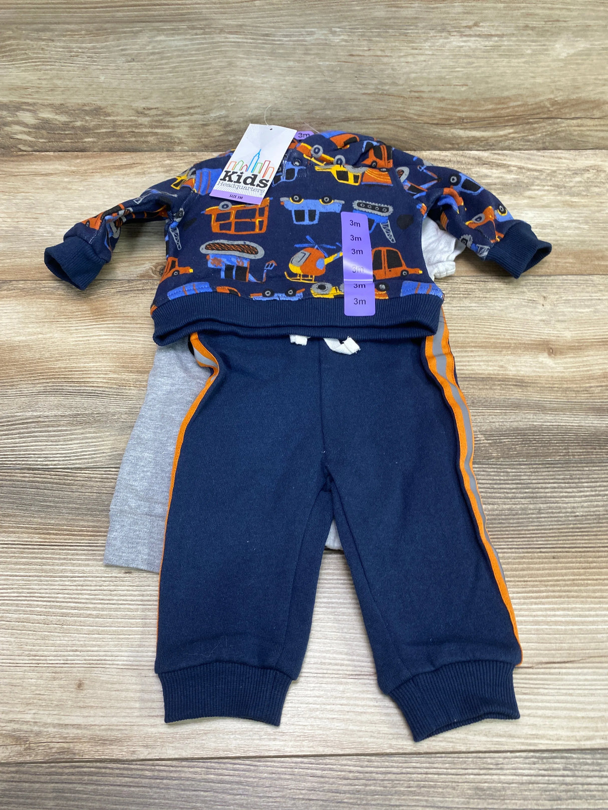 NEW Kids Headquarters 4pc Wreaking Crew Hoodie Set Navy sz 3m