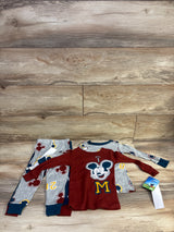 NEW Mickey Mouse Clubhouse 4Pc Snug Fit Pajama Set Maroon/Navy sz 2T