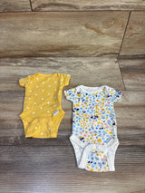 Gerber 2pk Bodysuits Yellow sz Preemie