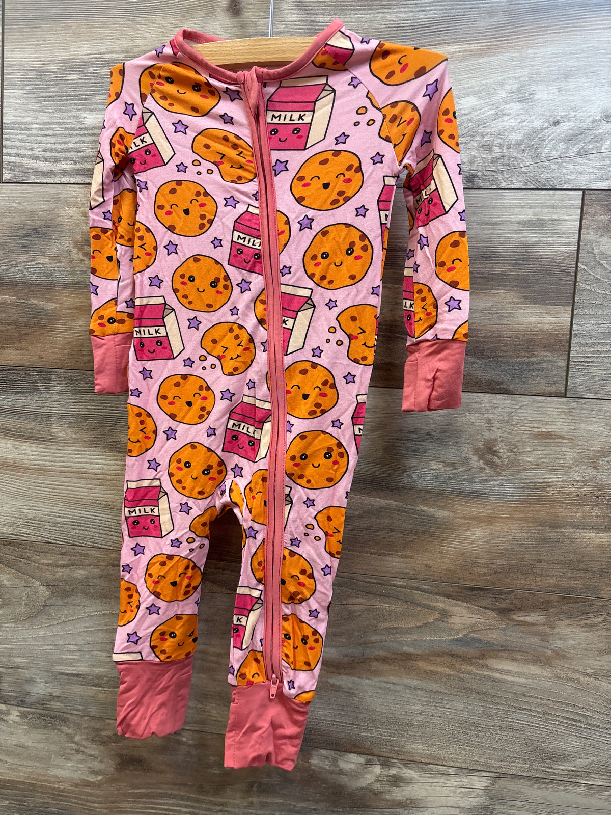 Cookies & Milk Bamboo Convertible Sleeper Pink sz 12-18m