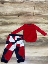 Tommy Hilfiger 2pc Long Sleeve Bodysuit & Joggers Set Red sz 12m