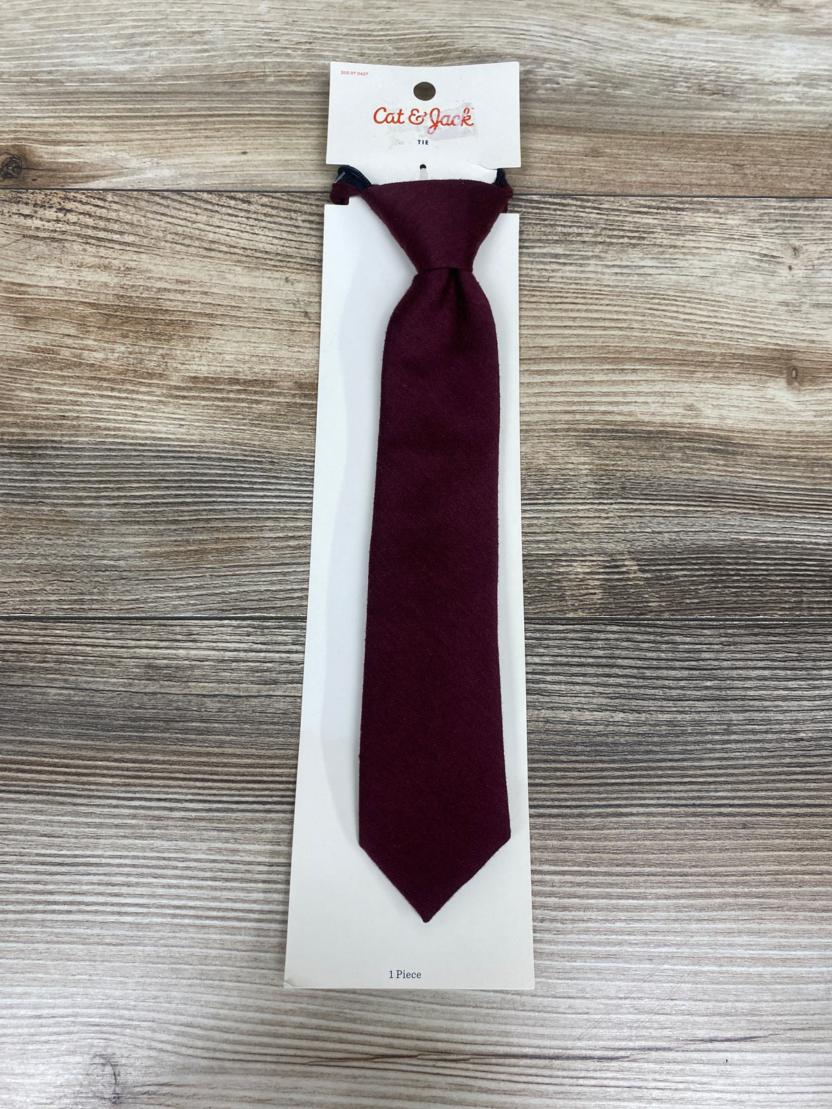 NEW Cat & Jack Woven Zip Necktie - Wine Red sz S/M