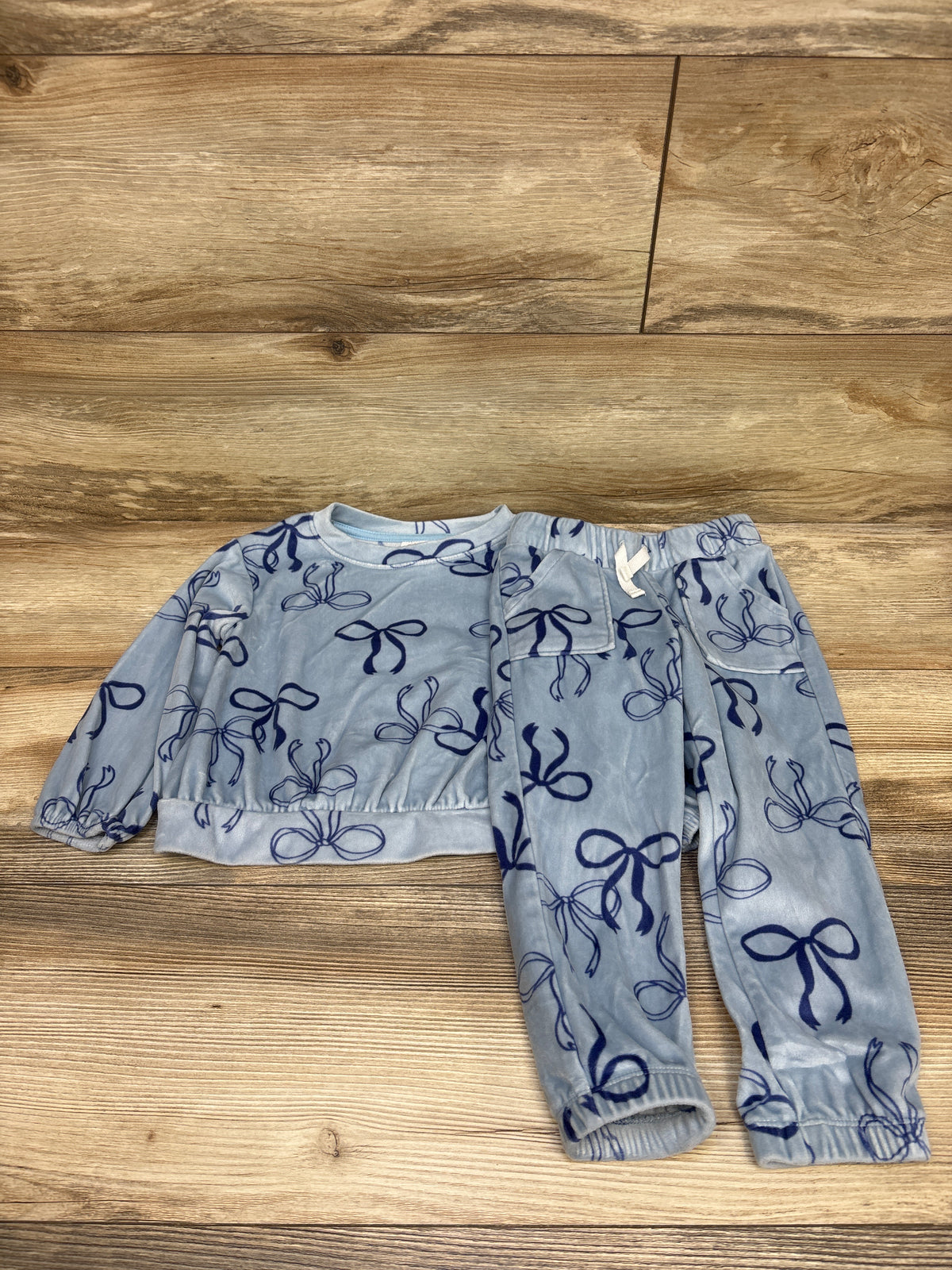 Cat & Jack 2pc Velour Sweatshirt & Pants Set Blue sz 3T
