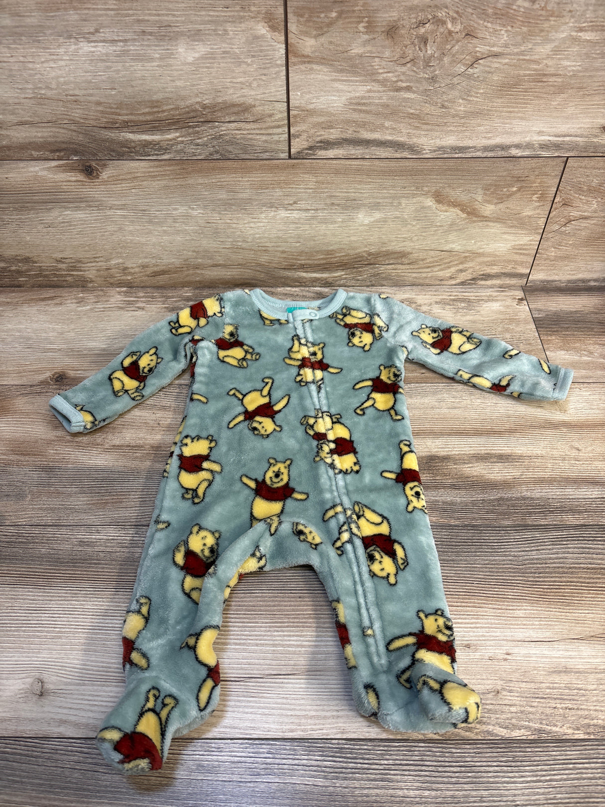 Disney Baby Winnie The Pooh Plush Blanket Sleeper Sage sz 3-6m