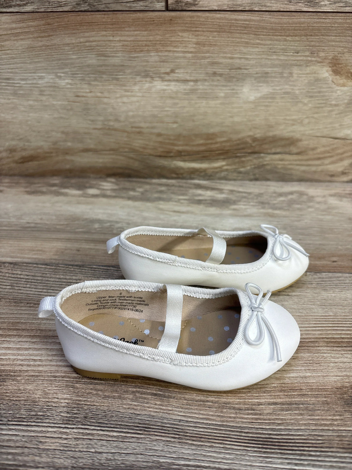 Cat & Jack Nora Slip-On Ballet Flats White sz 6c