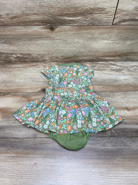 NEW First Impressions Green 2pc Floral Dress & Bloomers sz 0-3m - Me 'n Mommy To Be