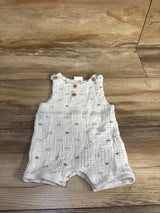 Rock a Bye Baby Boutique Gauze Henley Romper White sz 3-6m