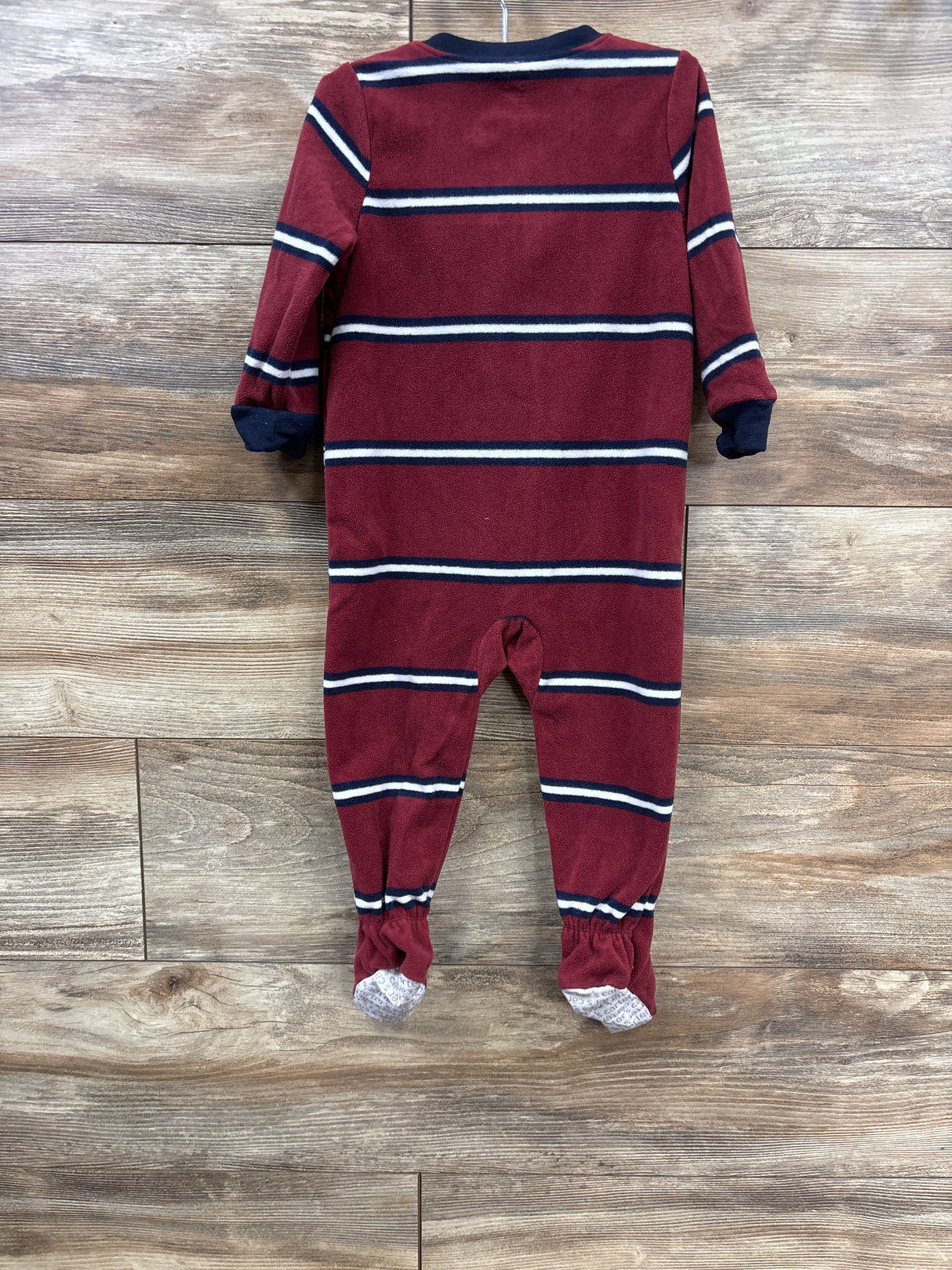 Carter's Striped Tow Truck Blanket Sleeper Burgundy sz 18m
