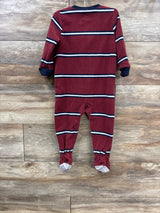 Carter's Striped Tow Truck Blanket Sleeper Burgundy sz 18m