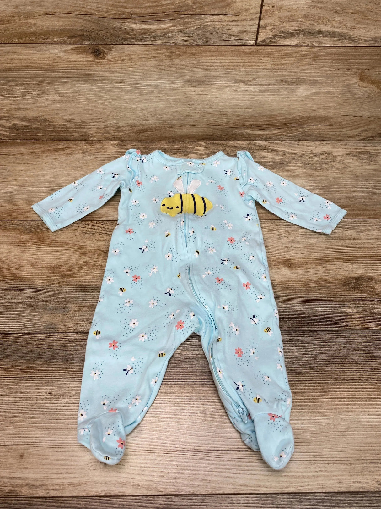 Carter's Floral & Bee Sleeper Blue sz 6m