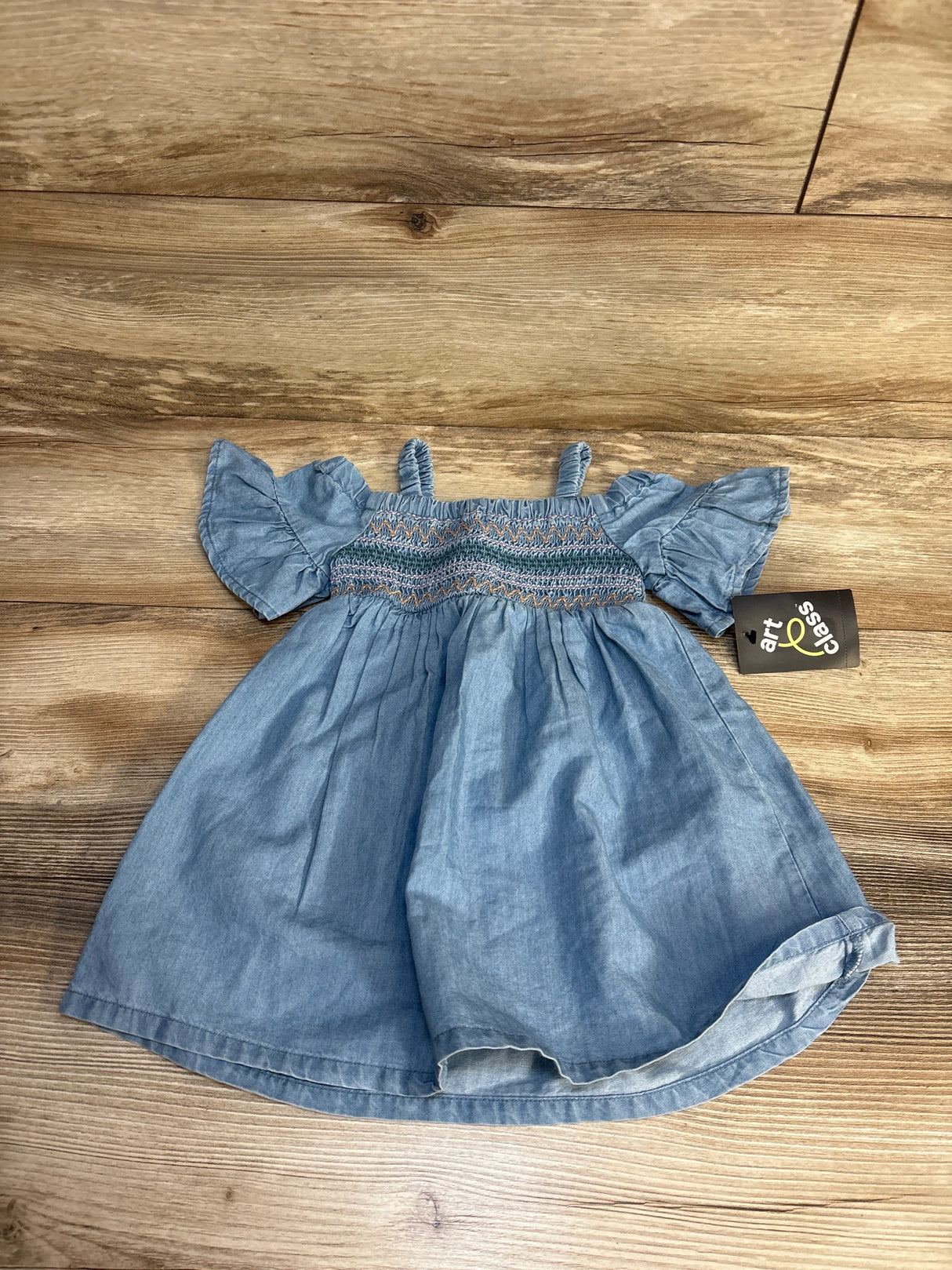 NEW Art Class Denim Smocked Dress Blue sz 12m