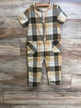 NEW Roolee Kids Plaid Jumpsuit Beige sz 5-6T