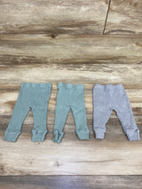 Ribbed 3pk Pull-On Pants Green sz 3m