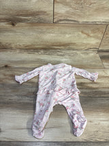 Little Me Bamboo Ruffled Sleeper Pink sz Newborn