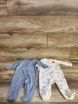 NEW Just One You 2pk Ribbed Zebra Sleepers White/Blue sz 6m