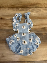 Floral Ruffle Romper Blue sz 3-6m