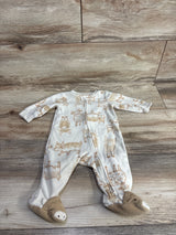 Carter's Highland Cow Print Blanket Sleeper Beige sz 3m